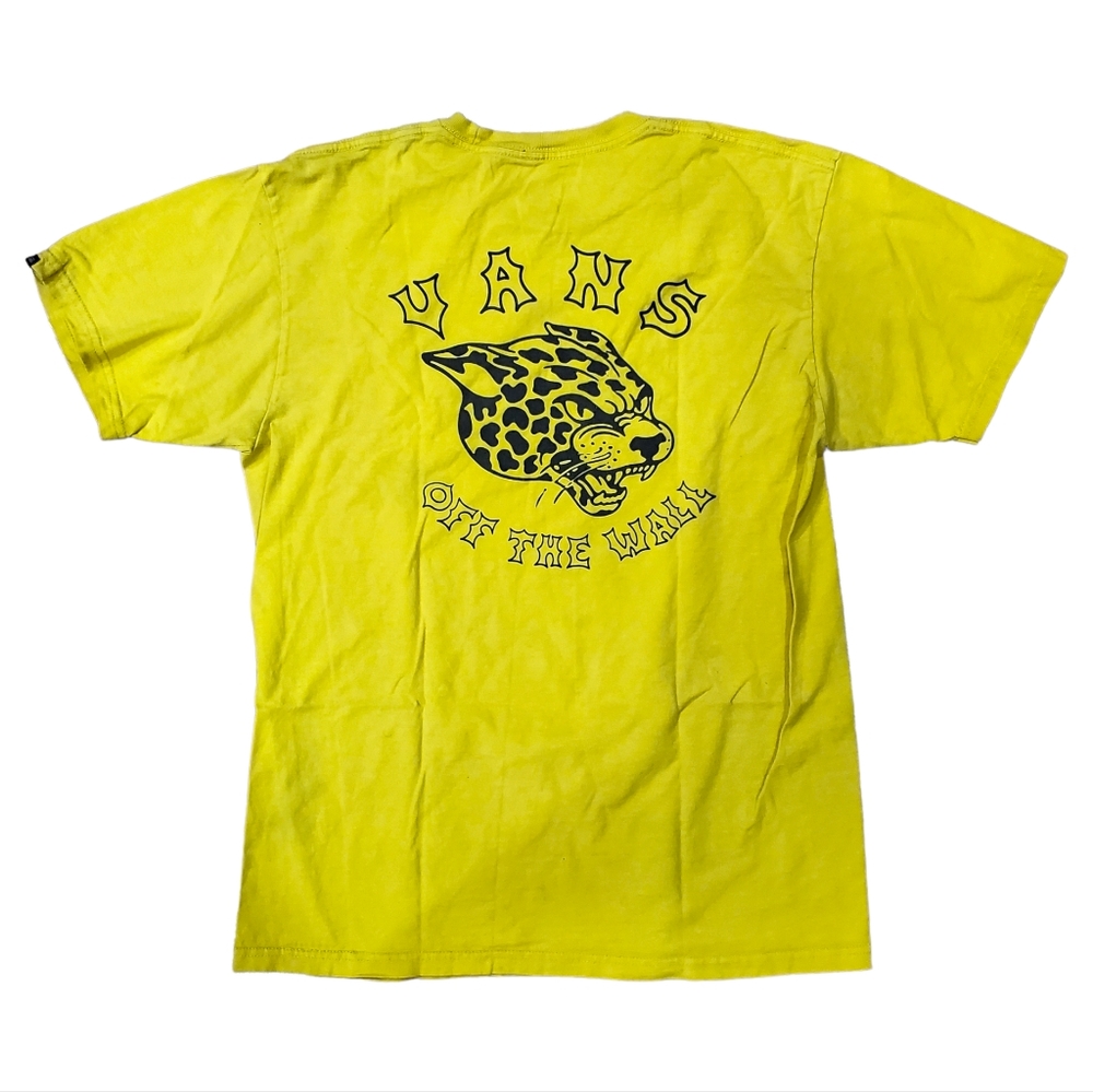 VANS Shirt OFF THE WALL Spell Out CHEETAH FACE Print